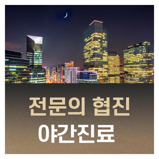 보건복지부 인증 전문의 협진, 야간진료 합니다